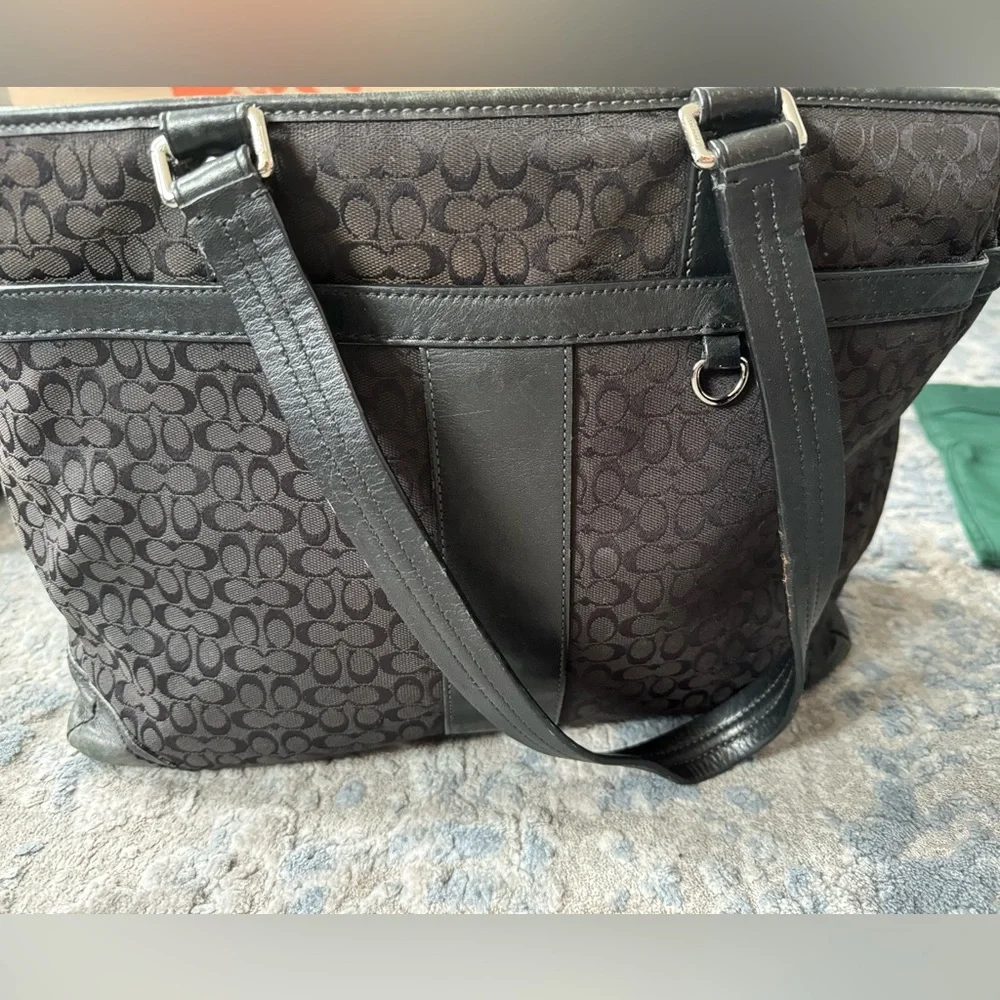 Coach Diaper Bag - black with green Coach Diaper Bag - black with green